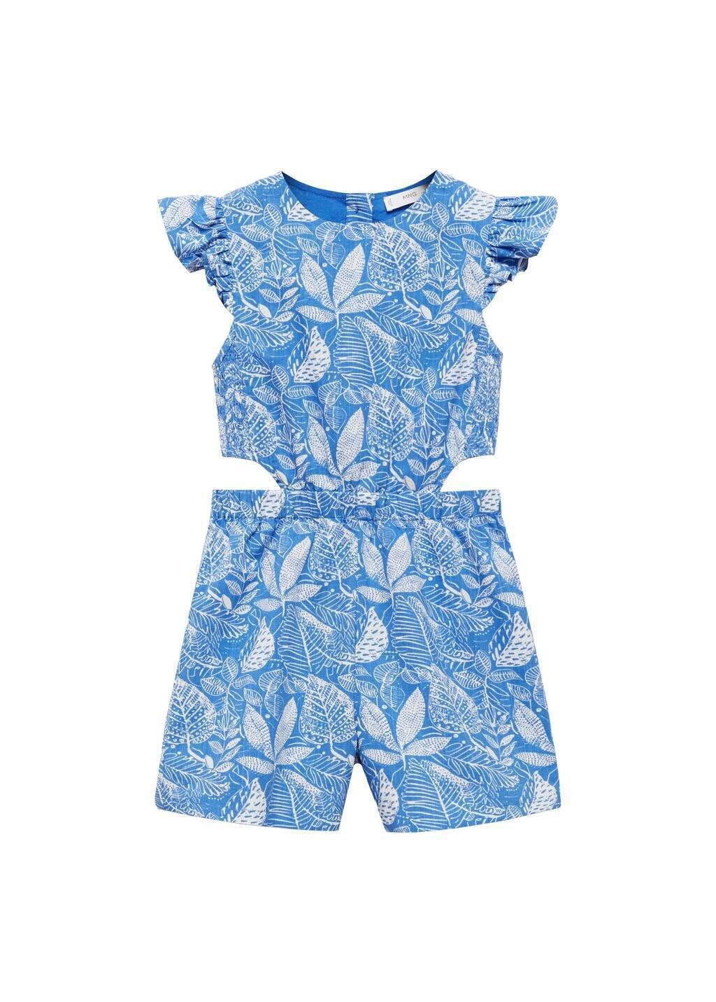 MEDIUM BLUE Printed jumpsuit with openings, Kids Girl, , large image number 3