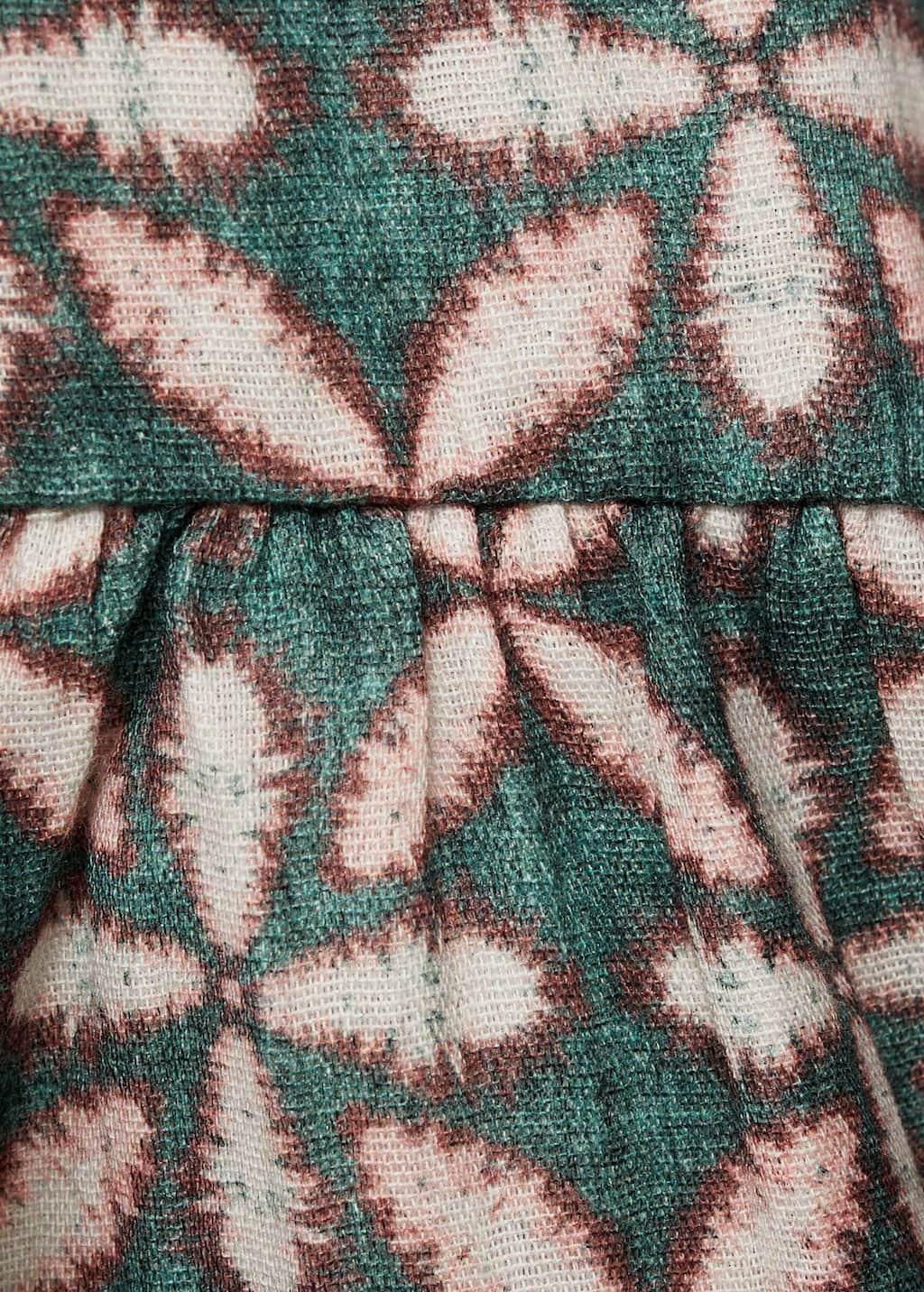 Green Ruffled Printed Dress, Kids Girl, , large image number 0