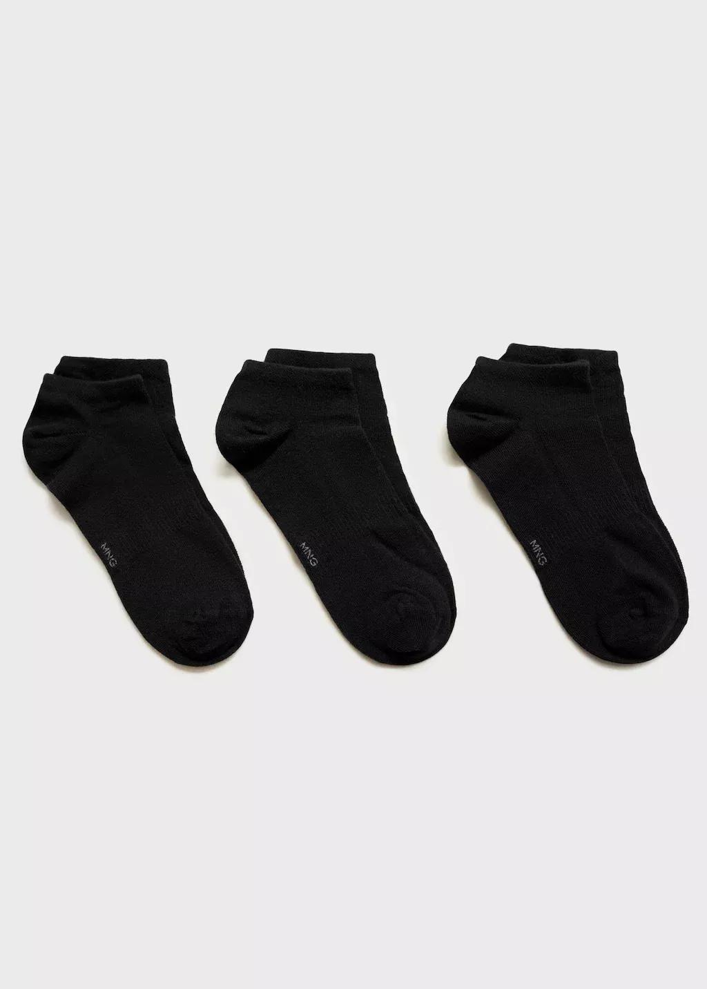 Black Pack Of 3 Cotton Socks, , medium