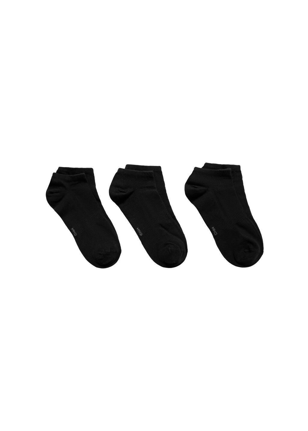 Black Pack Of 3 Cotton Socks, , large image number 2