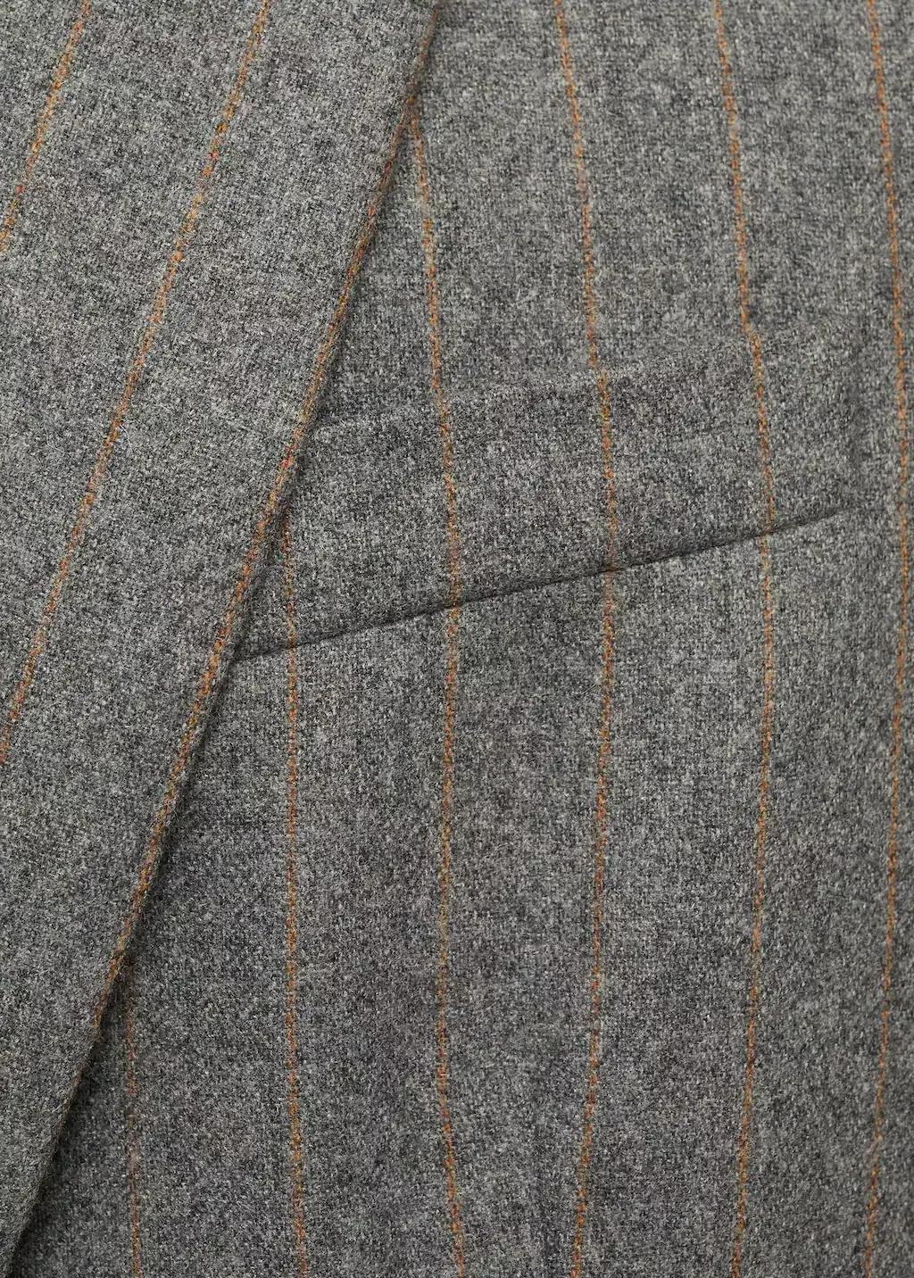 Grey Virgin Wool Suit Blazer, , large image number 5