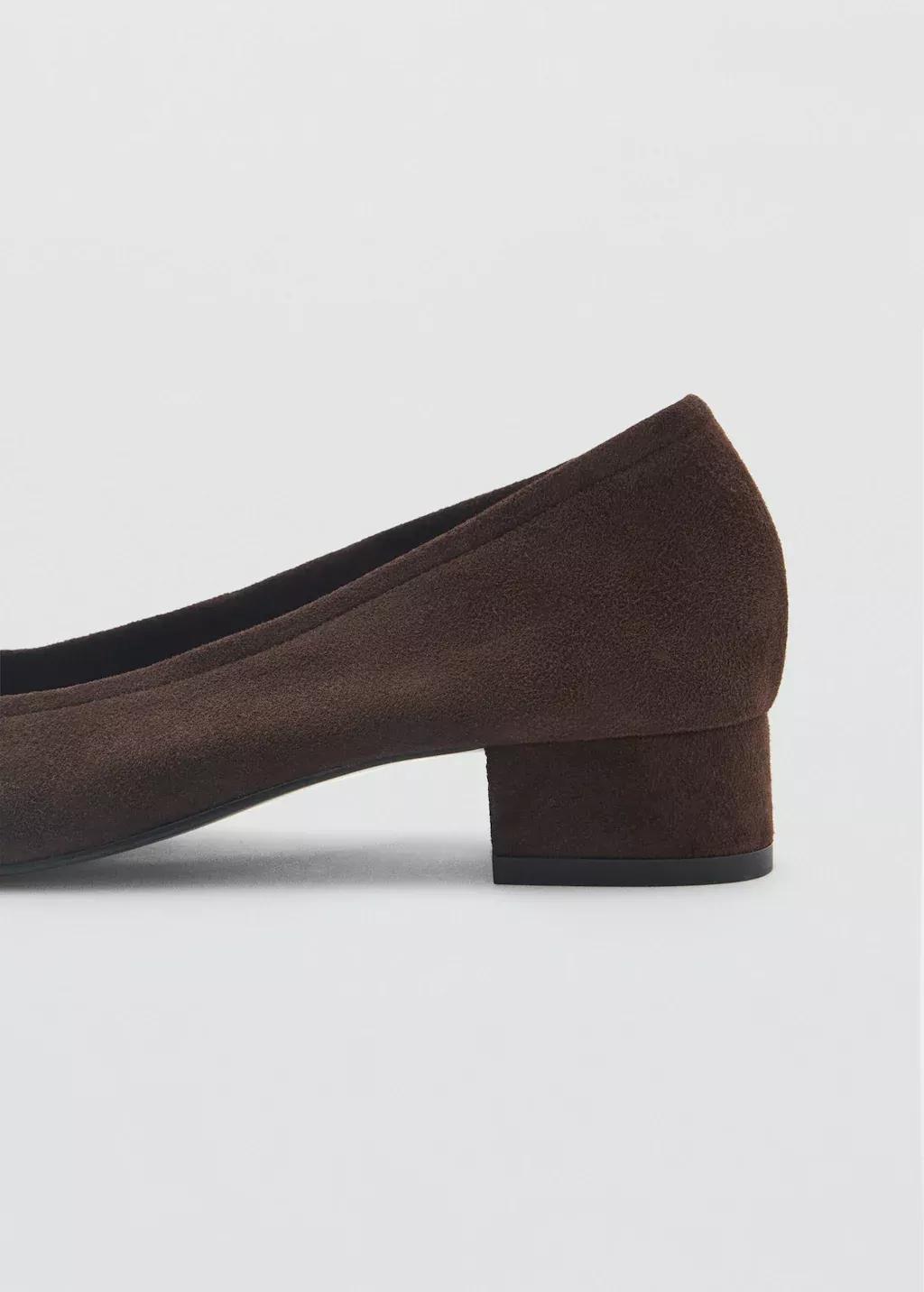 Brown 100% Suede Leather Heeled Shoe, , large image number 1