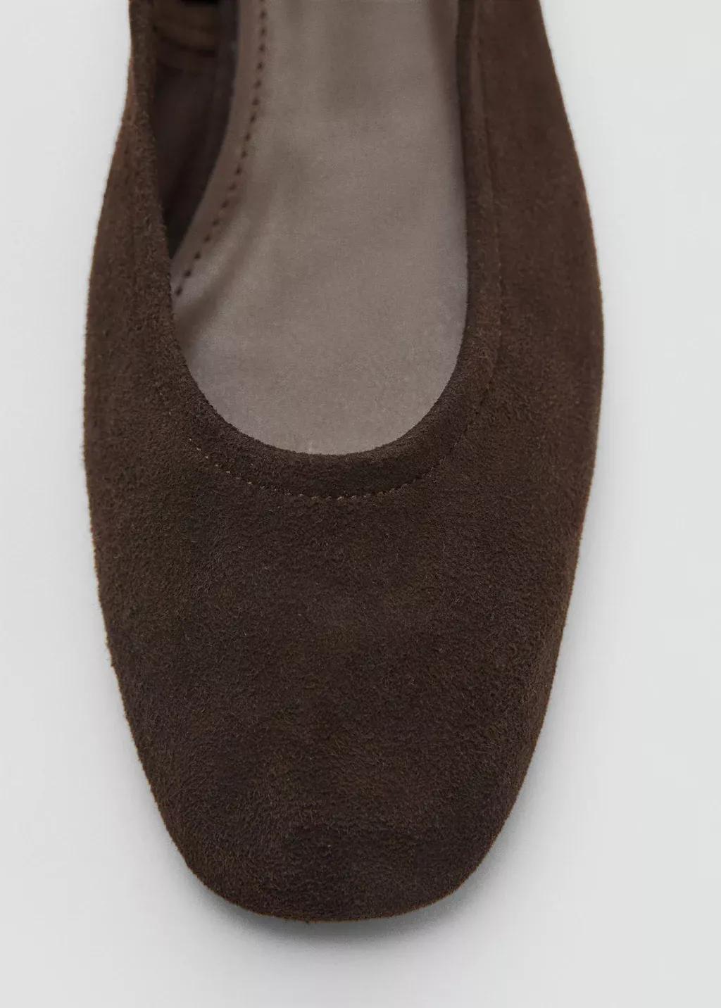 Brown 100% Suede Leather Heeled Shoe, , large image number 3