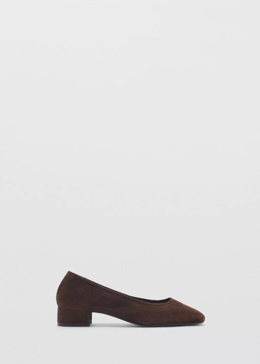 Brown 100% Suede Leather Heeled Shoe, , large image number 4