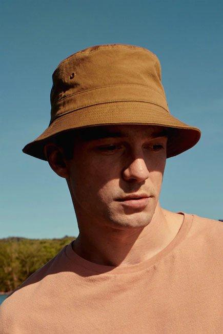 Pastel Brown Cotton Bucket Hat, Men, , large image number 1