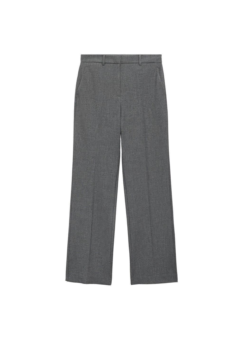 Grey Straight Mid-Rise Trousers, Grey, large image number 2