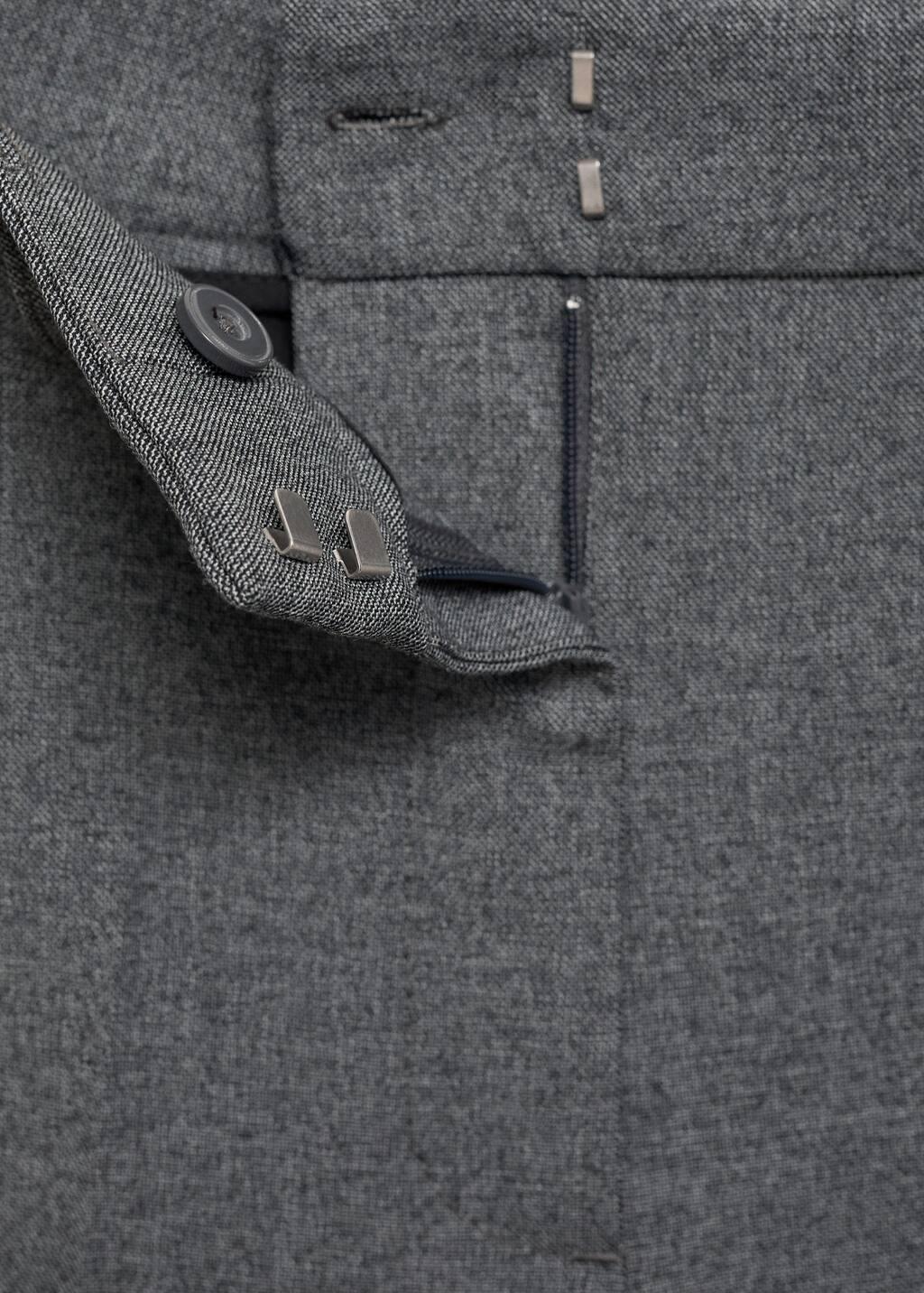 Grey Straight Mid-Rise Trousers, Grey, large image number 3