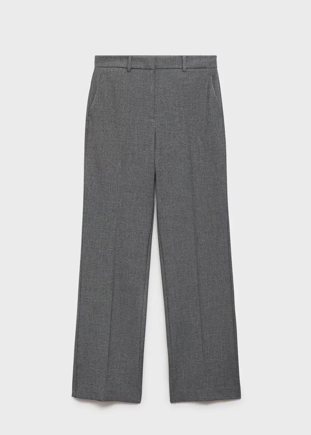 Grey Straight Mid-Rise Trousers, Grey, large image number 4