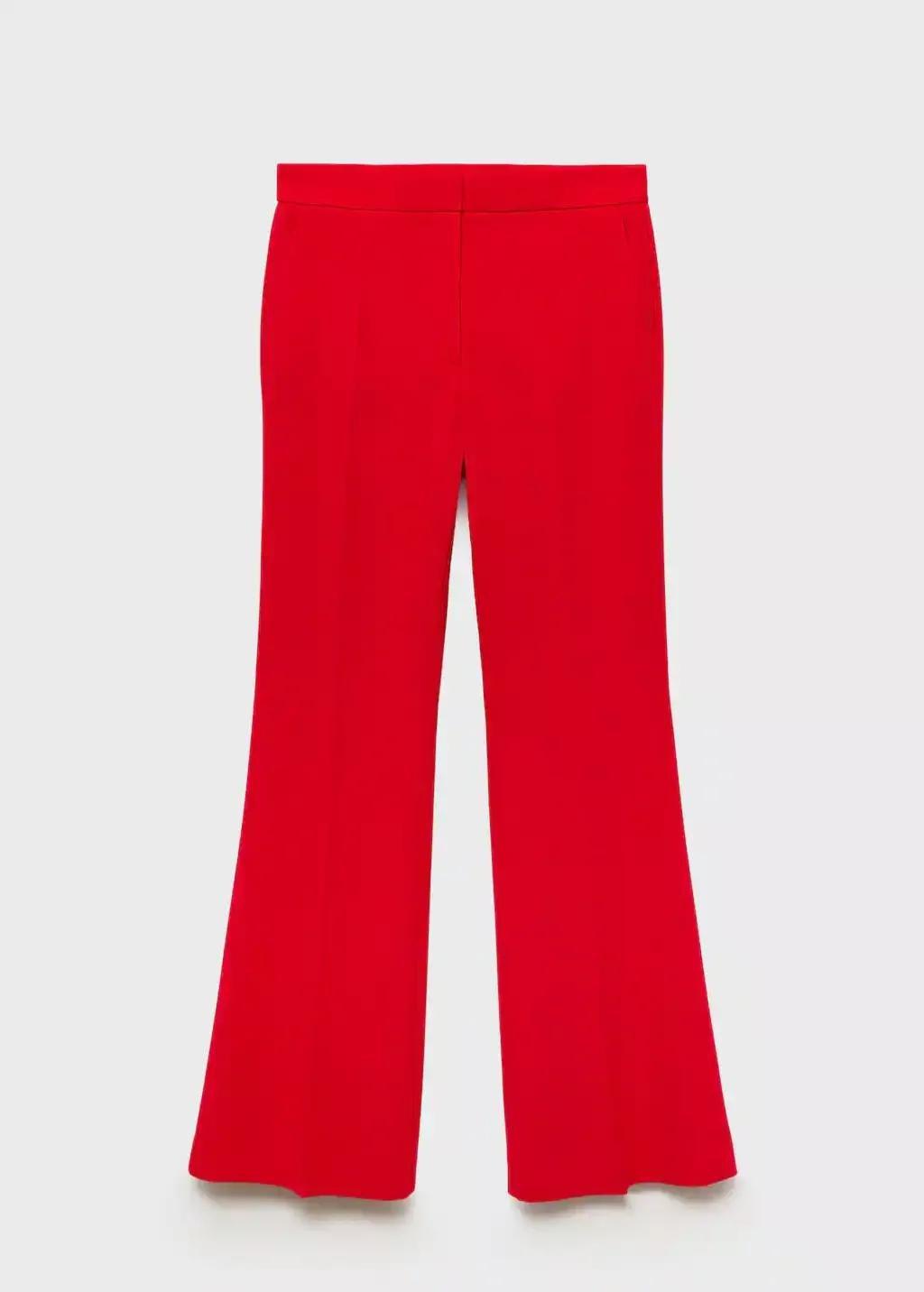 Red Wideleg Suit Trousers, , large image number 4