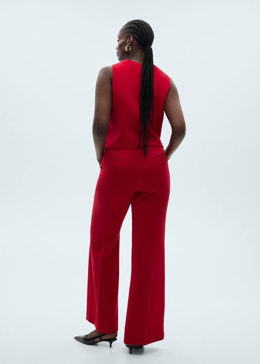 Red Wideleg Suit Trousers, , large image number 5