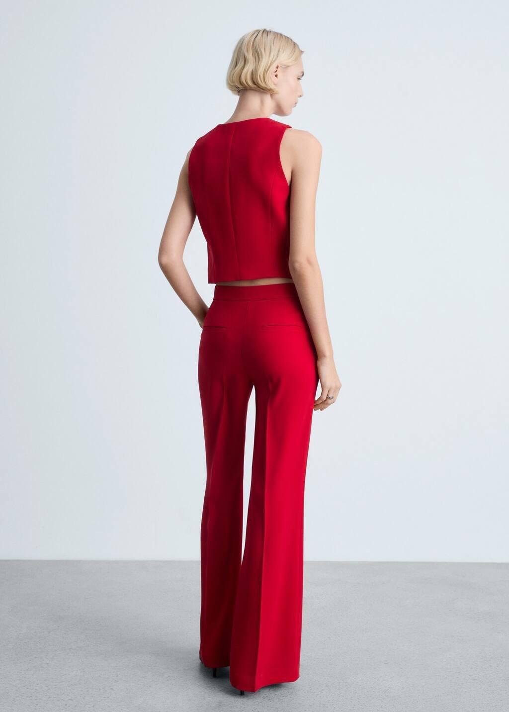 Red Wideleg Suit Trousers, , large image number 9