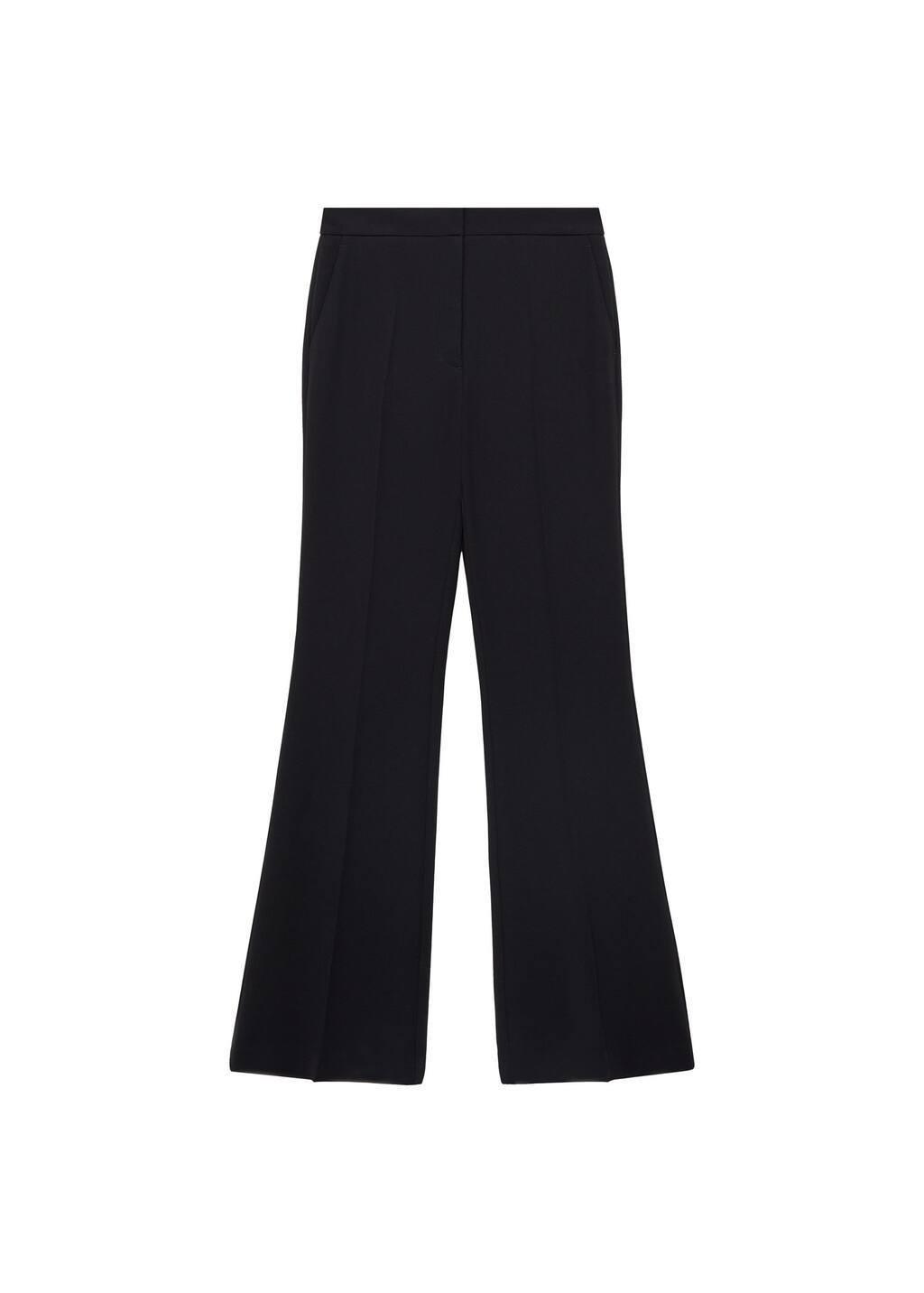 Black Wide leg Suit Trousers, Black, large image number 2