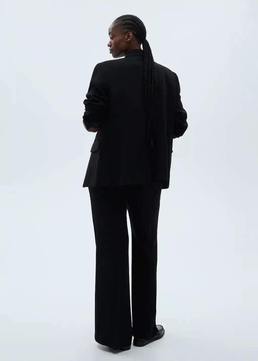 Black Wide leg Suit Trousers, , large image number 4