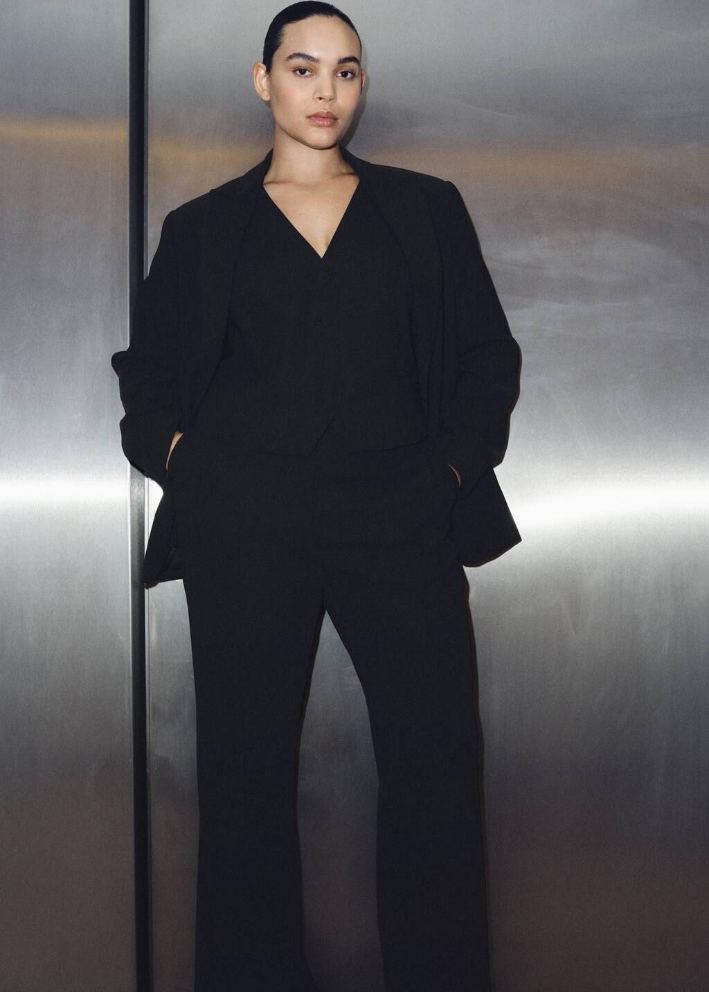 Black Wide leg Suit Trousers, , large image number 9