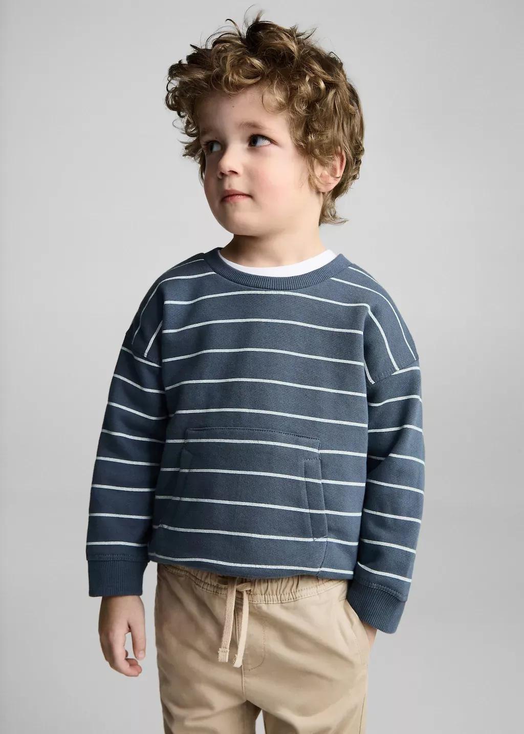 Brown Lt Pastel Cotton Jogger-Style Trousers, Baby Boy, , large image number 1