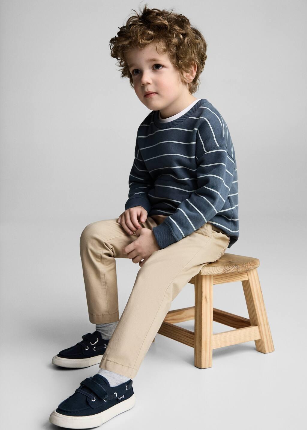 Brown Lt Pastel Cotton Jogger-Style Trousers, Baby Boy, , large image number 3