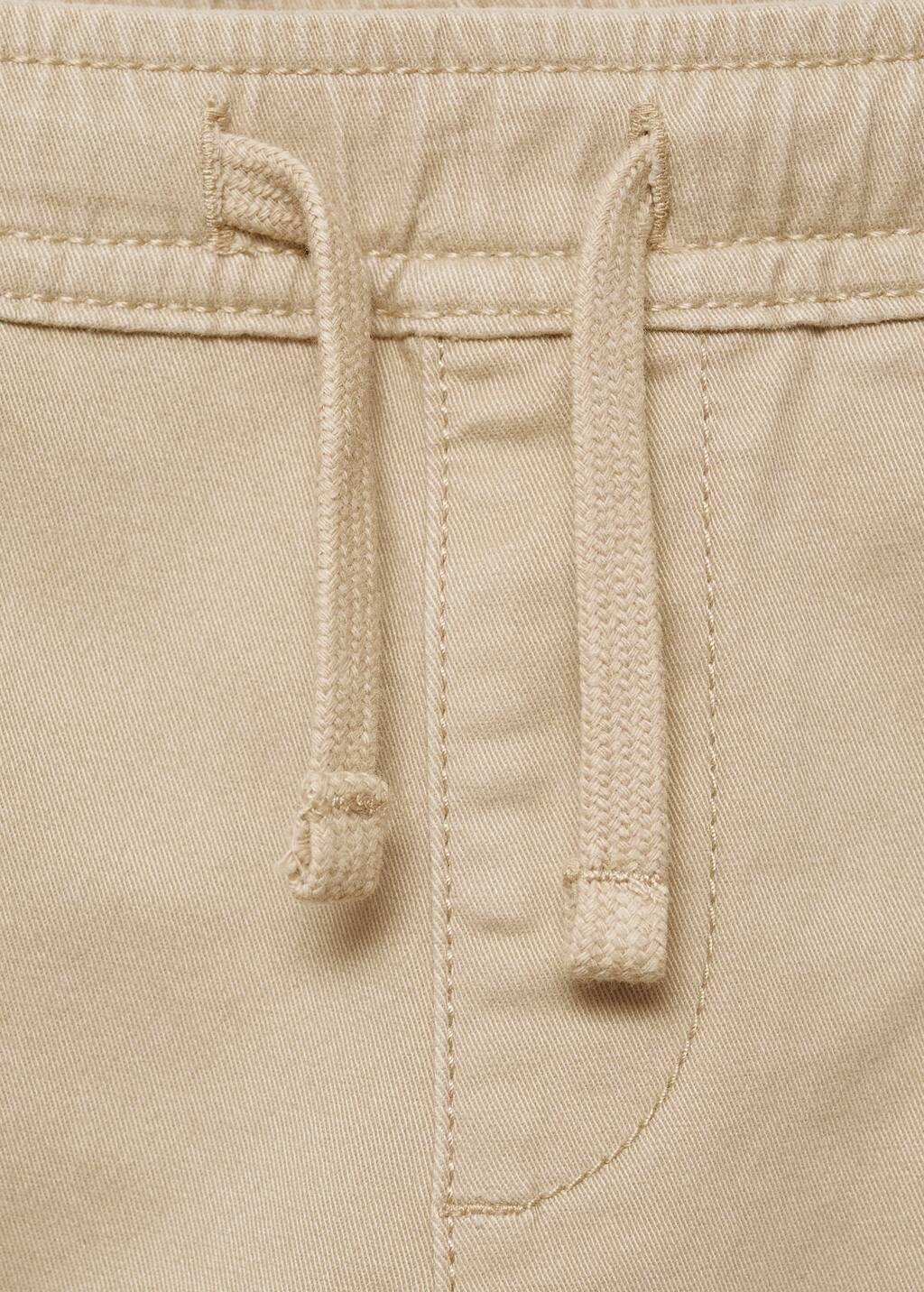 Brown Lt Pastel Cotton Jogger-Style Trousers, Baby Boy, , large image number 5