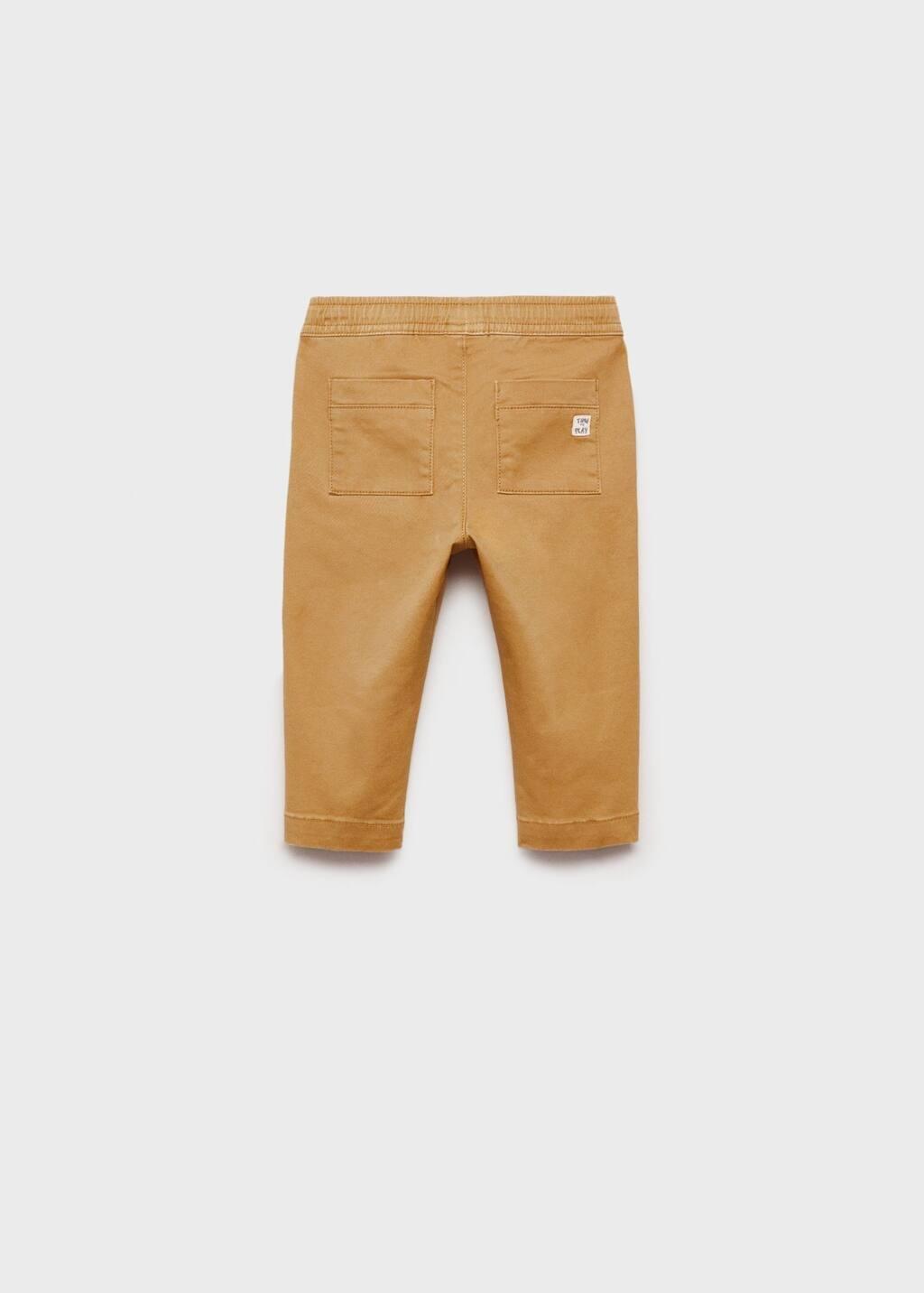 Yellow Cotton Jogger-Style Trousers, Baby Boy, , large image number 2
