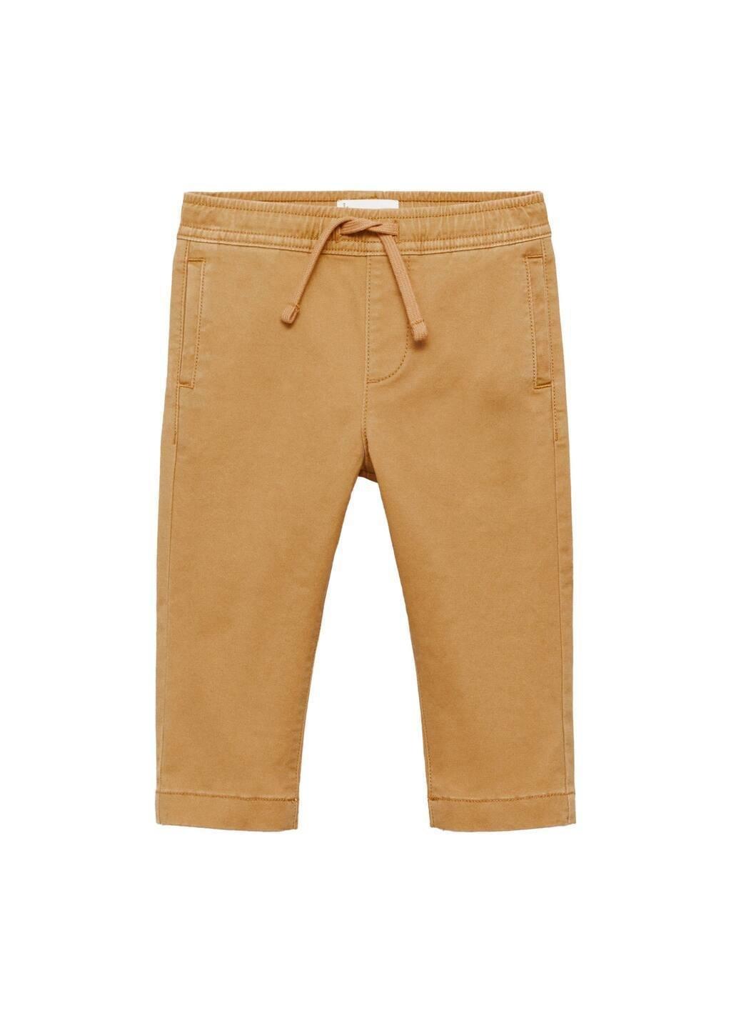 Yellow Cotton Jogger-Style Trousers, Baby Boy, , large image number 3