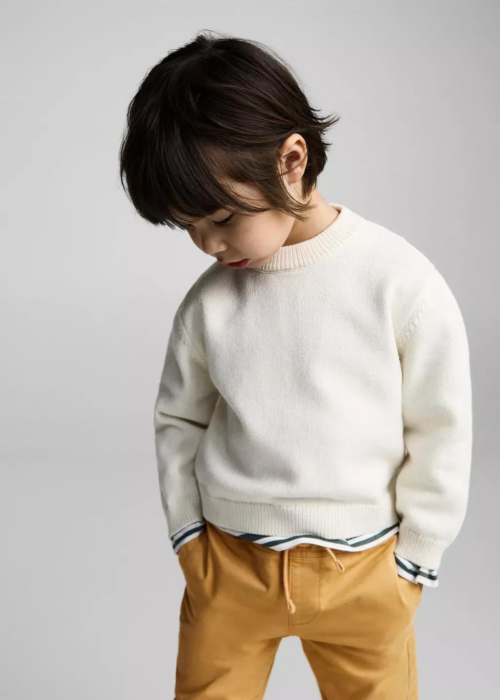 Yellow Cotton Jogger-Style Trousers, Baby Boy, , large image number 4