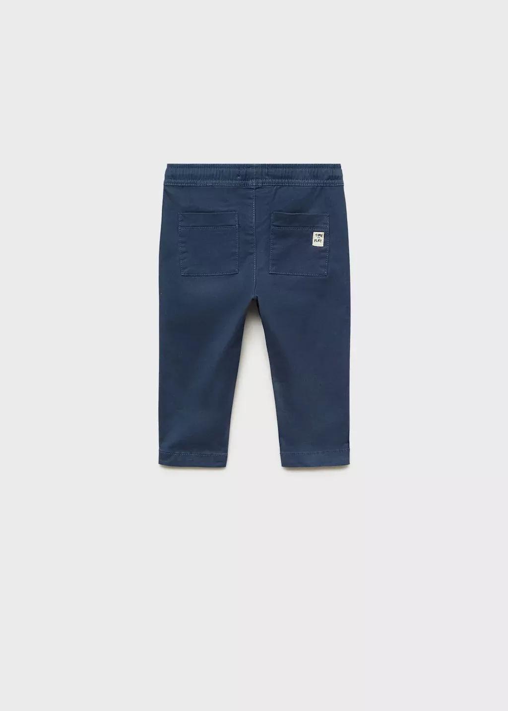 Blue Cotton Jogger-Style Trousers, Baby Boy, , large image number 1