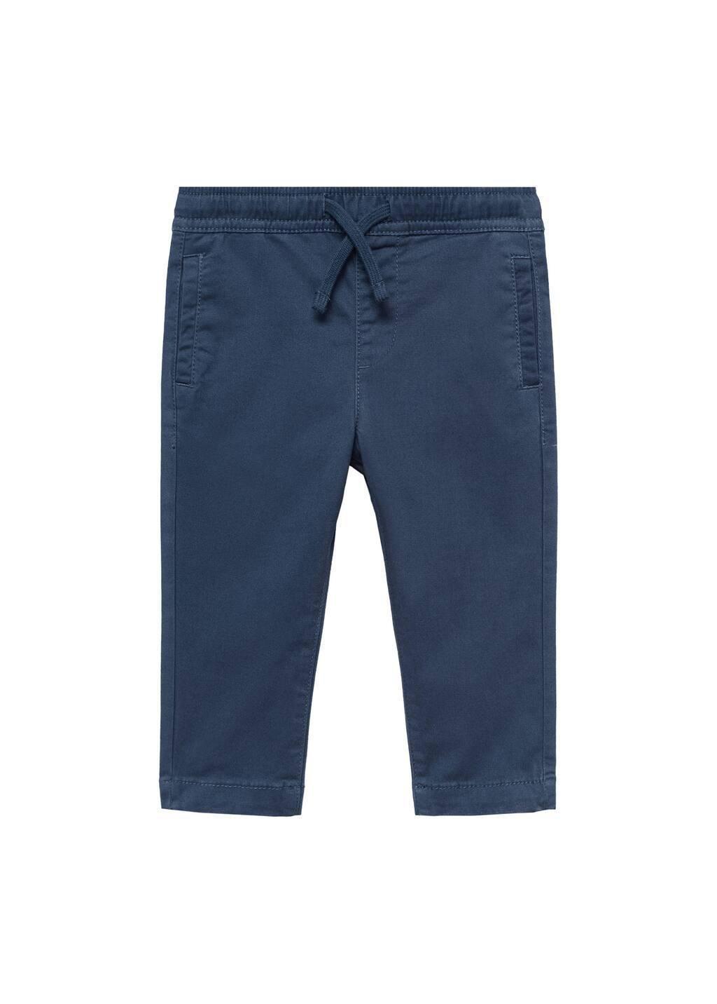 Blue Cotton Jogger-Style Trousers, Baby Boy, , large image number 3