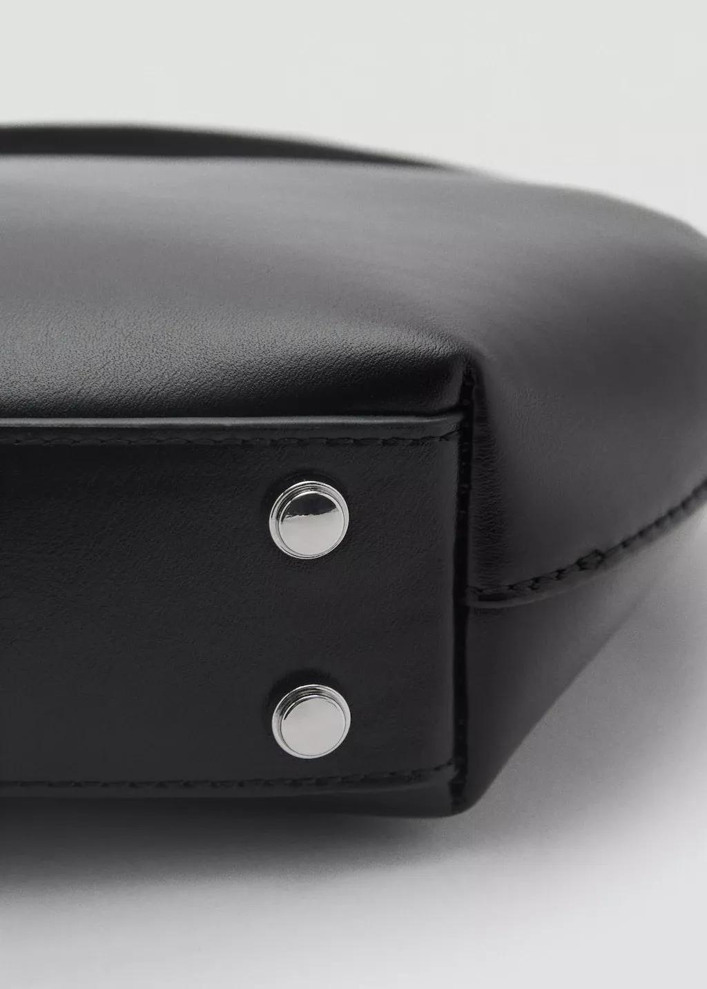Black Oval Shoulder Bag, Black, large image number 3
