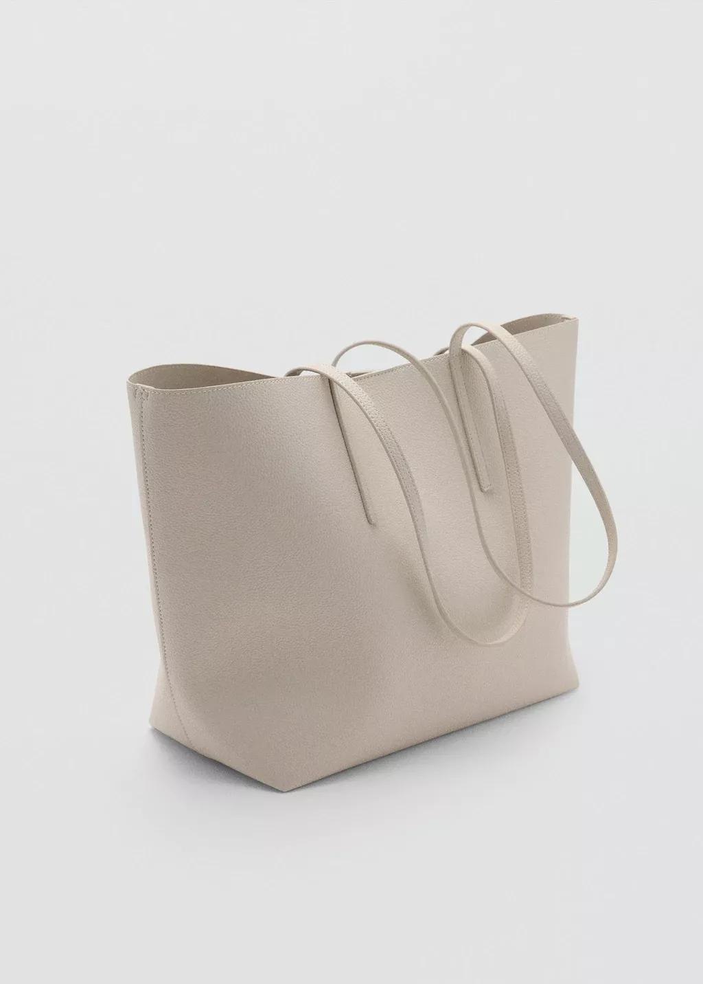Beige Plain Handmade Shopper, Light Beige, large image number 0