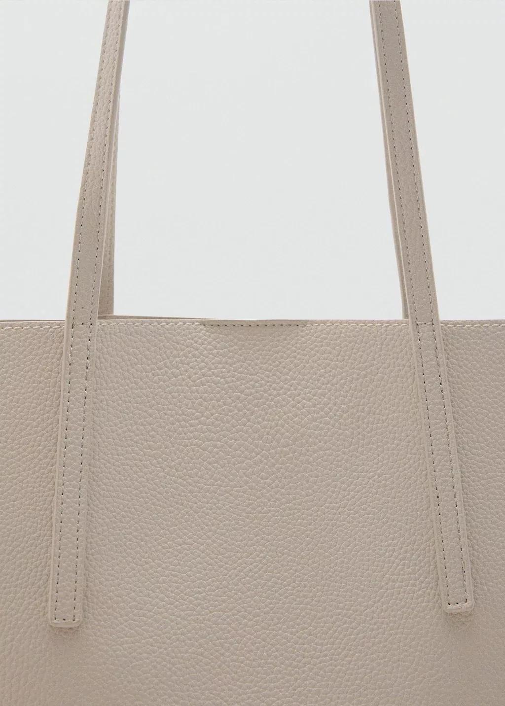 Beige Pebbled Effect Shopper Bag, Light Beige, large image number 1