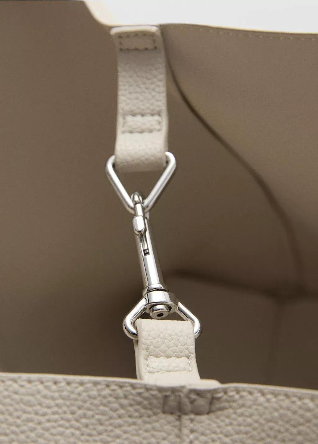 Beige Plain Handmade Shopper, Light Beige, large image number 4