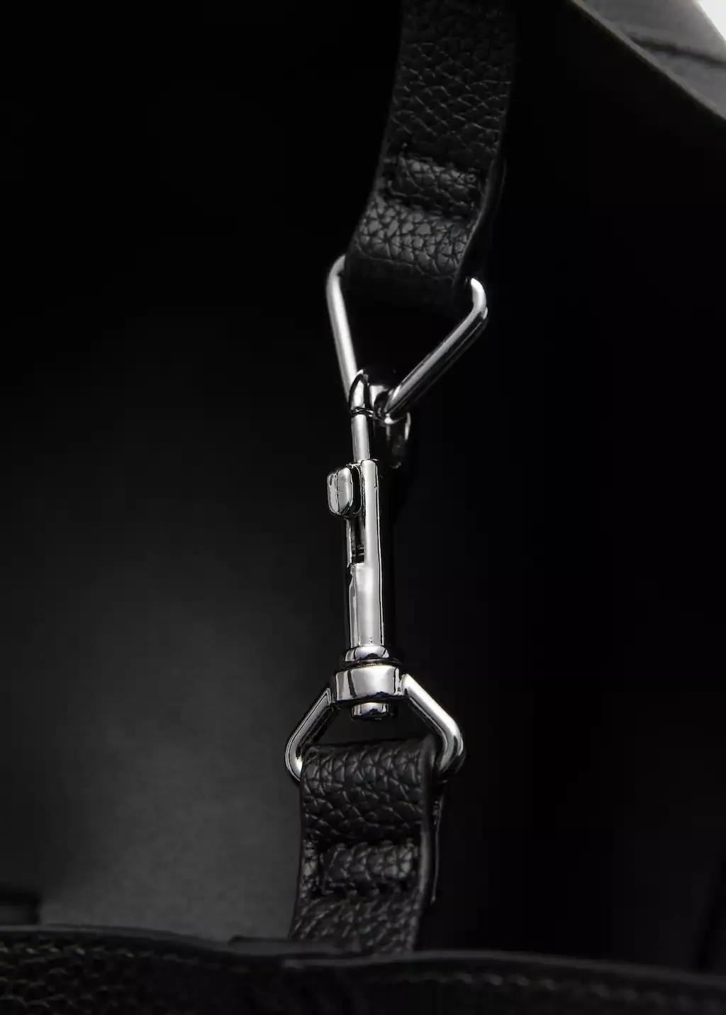 Black Pebbled Effect Shopper Bag, 0201_99, large image number 2