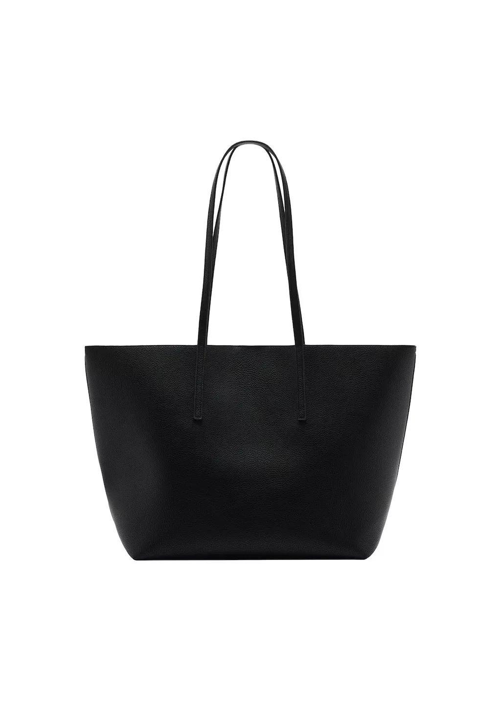 Black Pebbled Effect Shopper Bag, 0201_99, large image number 3
