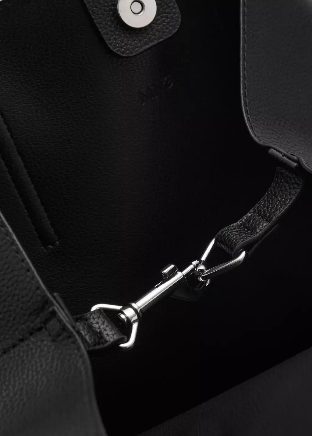 Black Pebbled Effect Shopper Bag, 0201_99, large image number 4