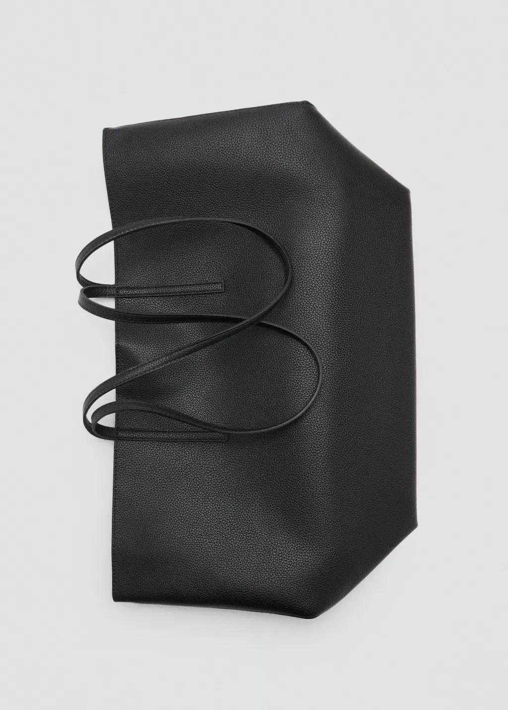 Black Pebbled Effect Shopper Bag, 0201_99, large image number 5
