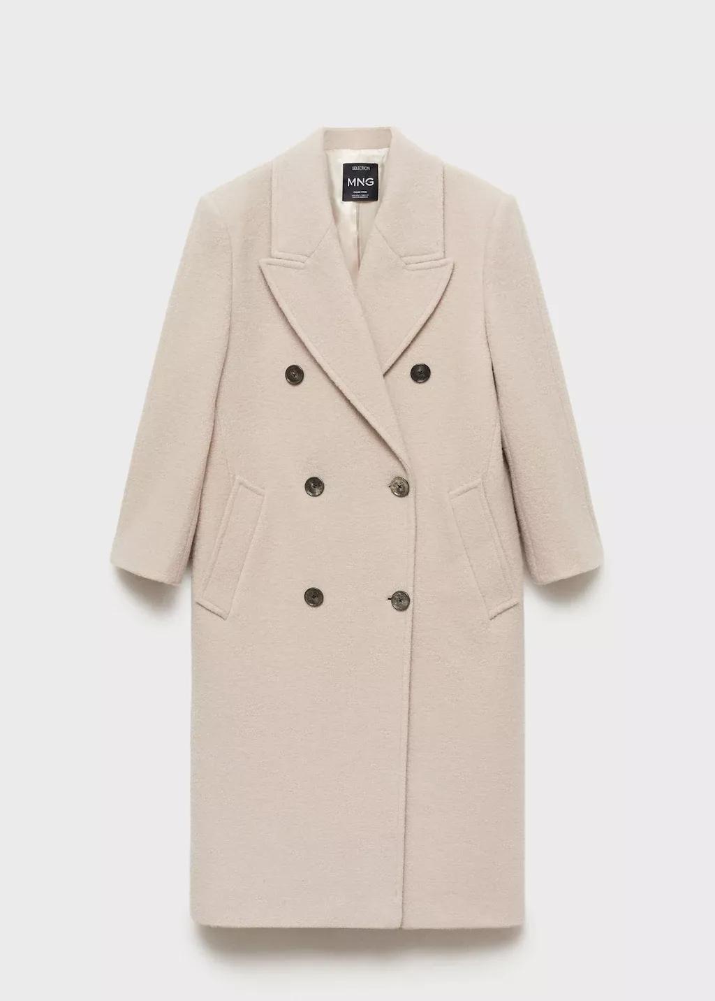 Grey Lt Pastel Structured Virgin Wool Coat, , large image number 4