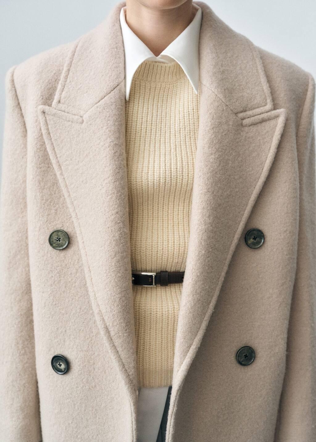 Grey Lt Pastel Structured Virgin Wool Coat, , large image number 6