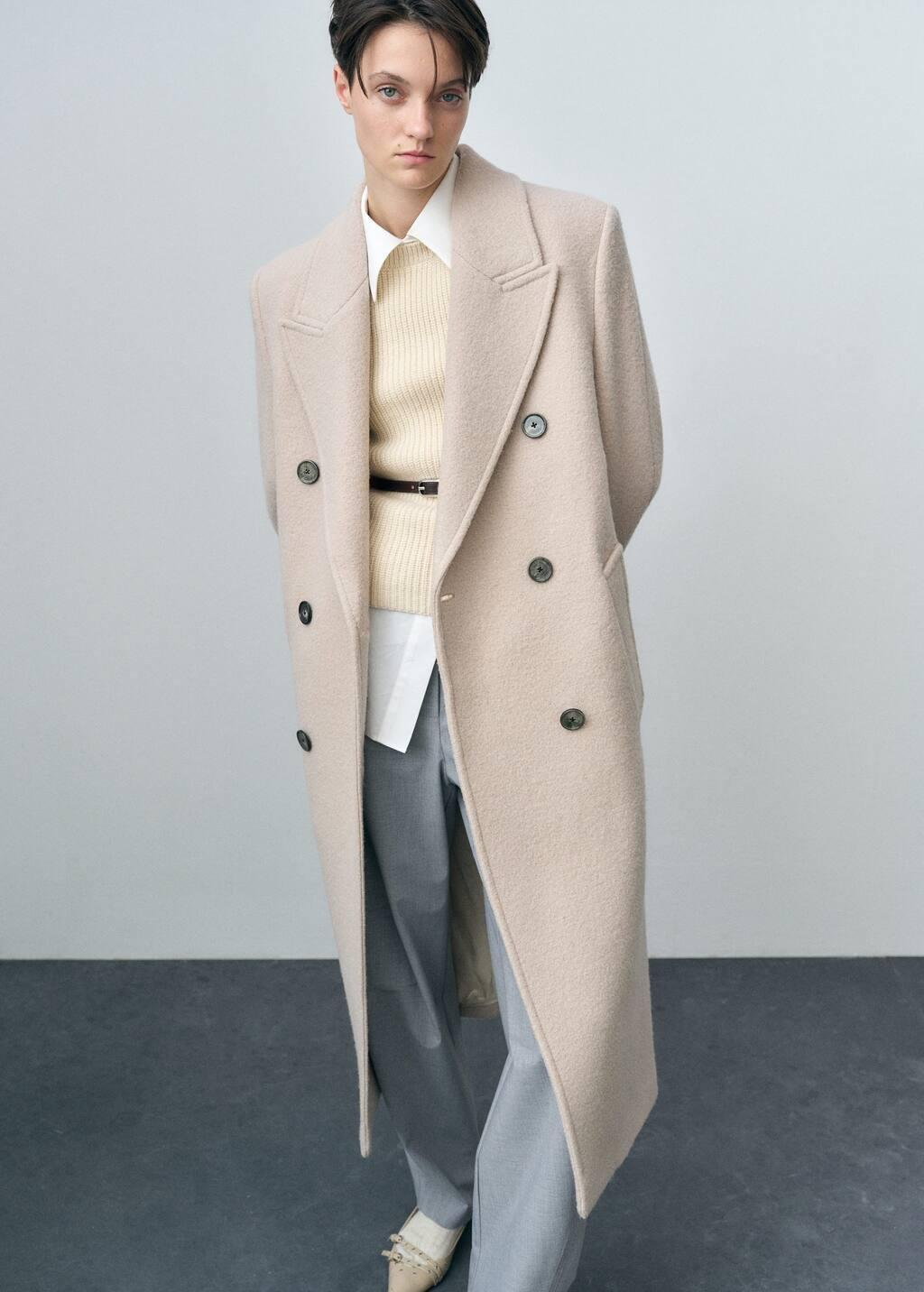 Grey Lt Pastel Structured Virgin Wool Coat, , large image number 7