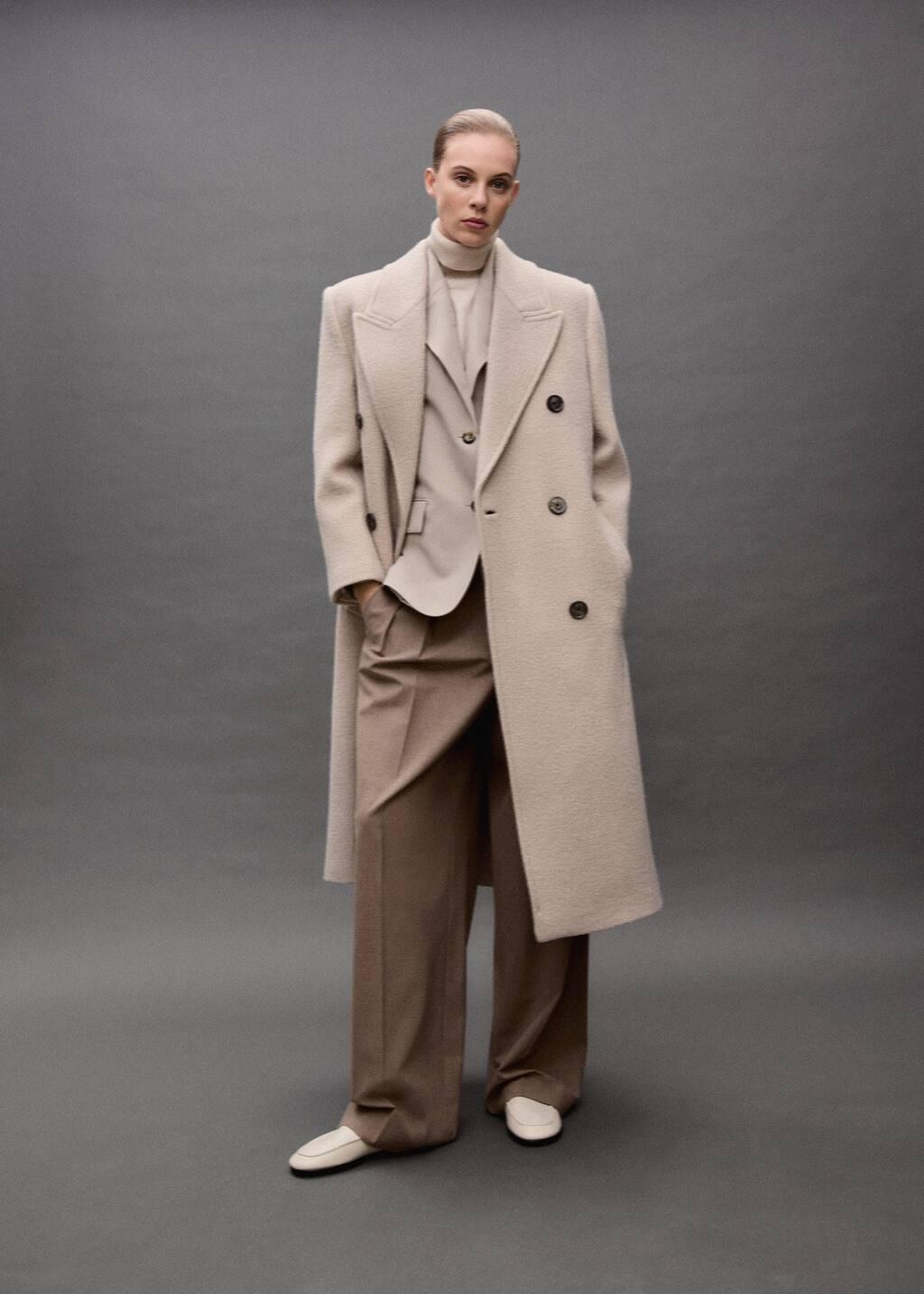 Grey Lt Pastel Structured Virgin Wool Coat, , large image number 8