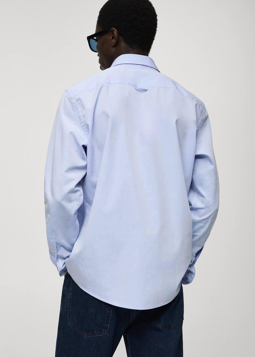 Blue Lt-Pastel Regular Fit End-On-End Cotton Shirt, , large image number 6