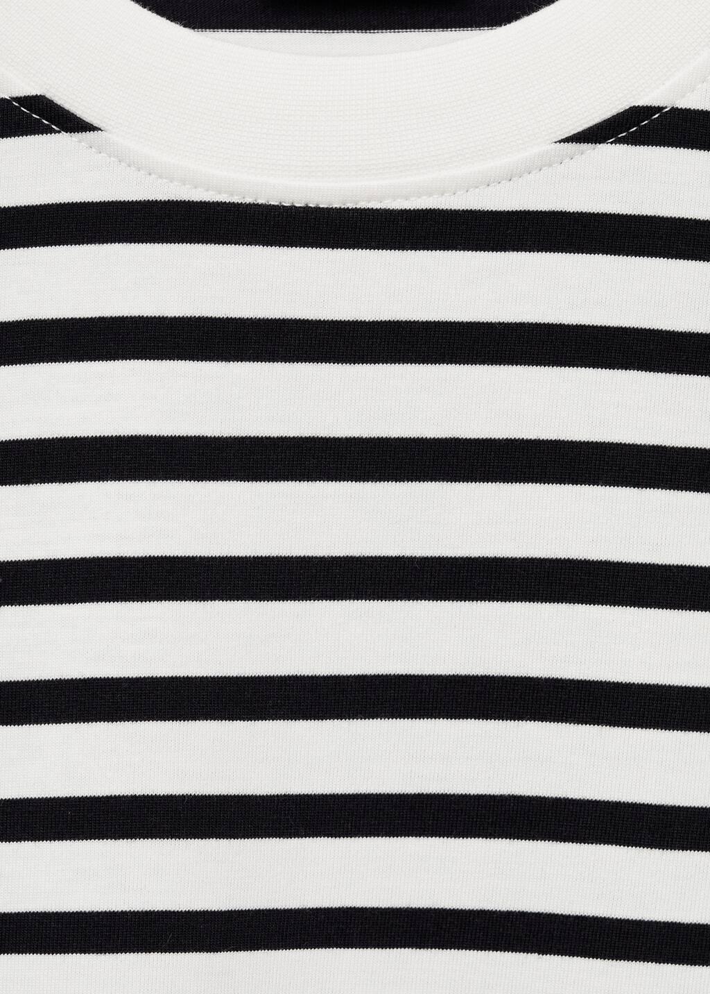 Beige 100% Cotton Striped T-Shirt, , large image number 5