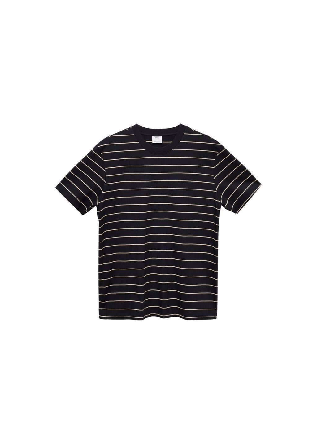 Navy 100% Cotton Striped T-Shirt, , large image number 2