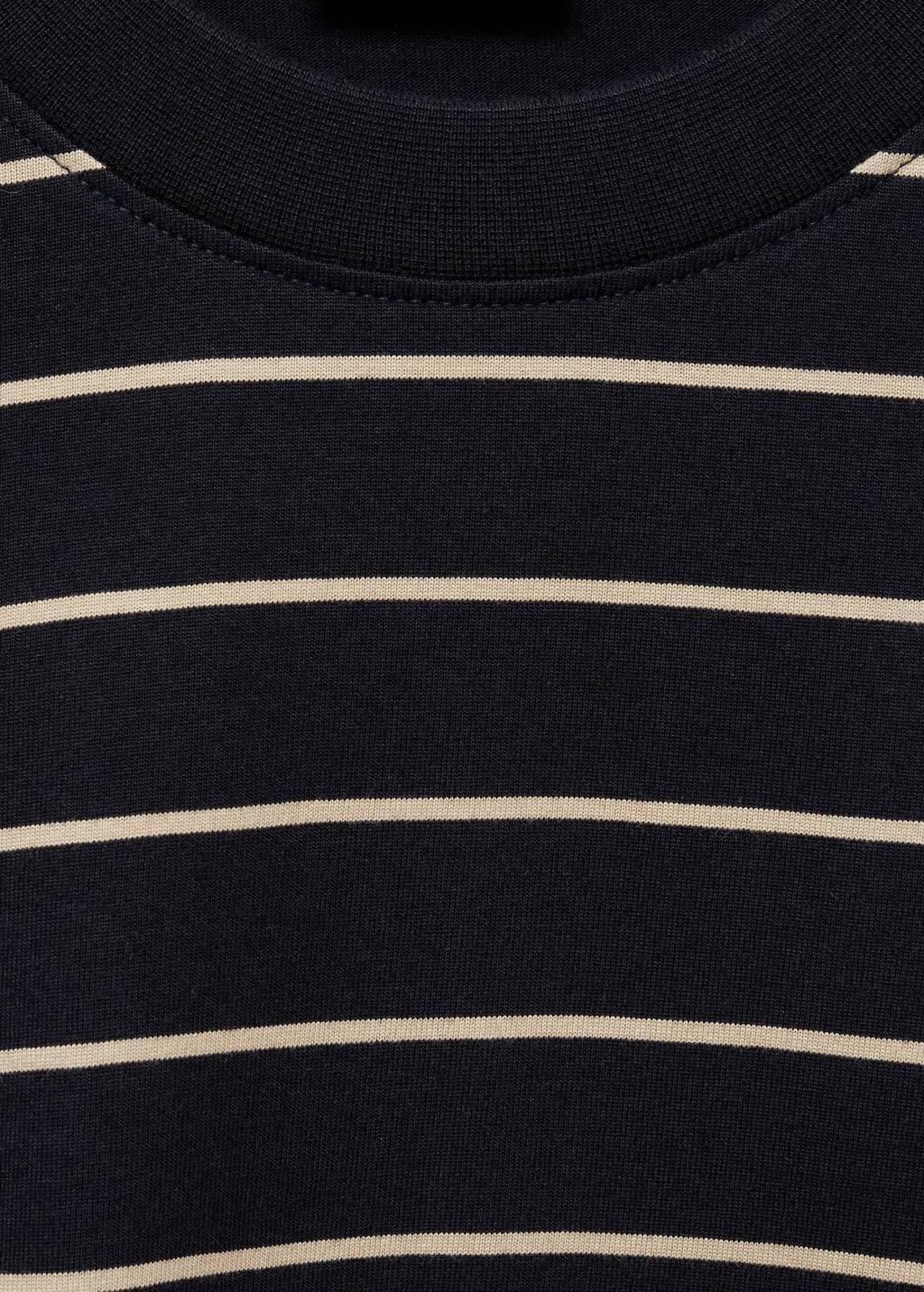 Navy 100% Cotton Striped T-Shirt, , large image number 5