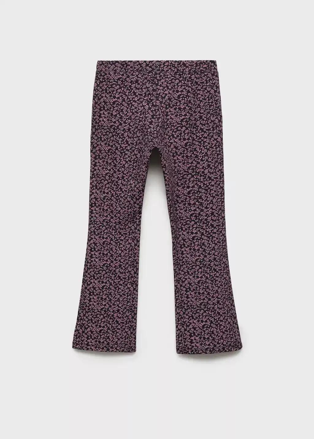 Pink Printed Flared Leggings, , large image number 0