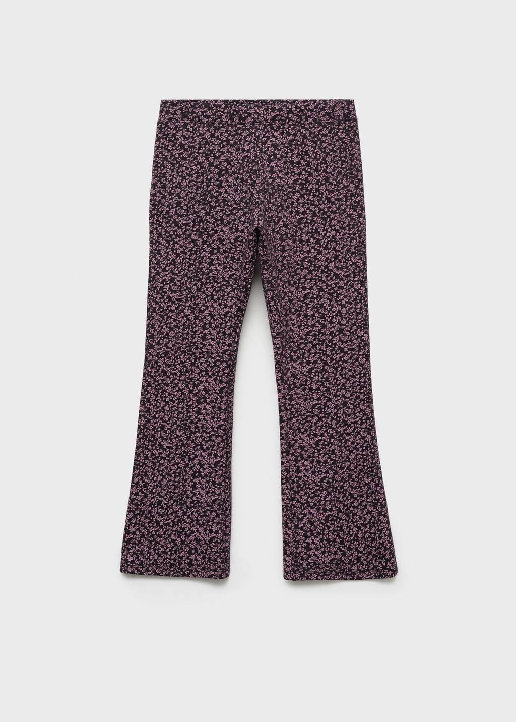 Pink Printed Flared Leggings, , large image number 1