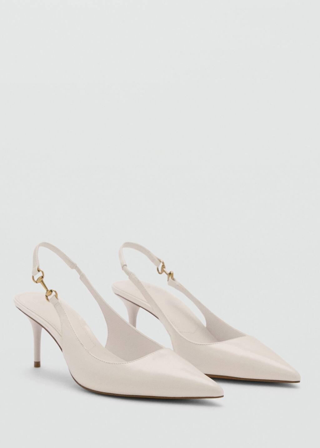 Beige Heeled Shoes With Link Detail, , large image number 0