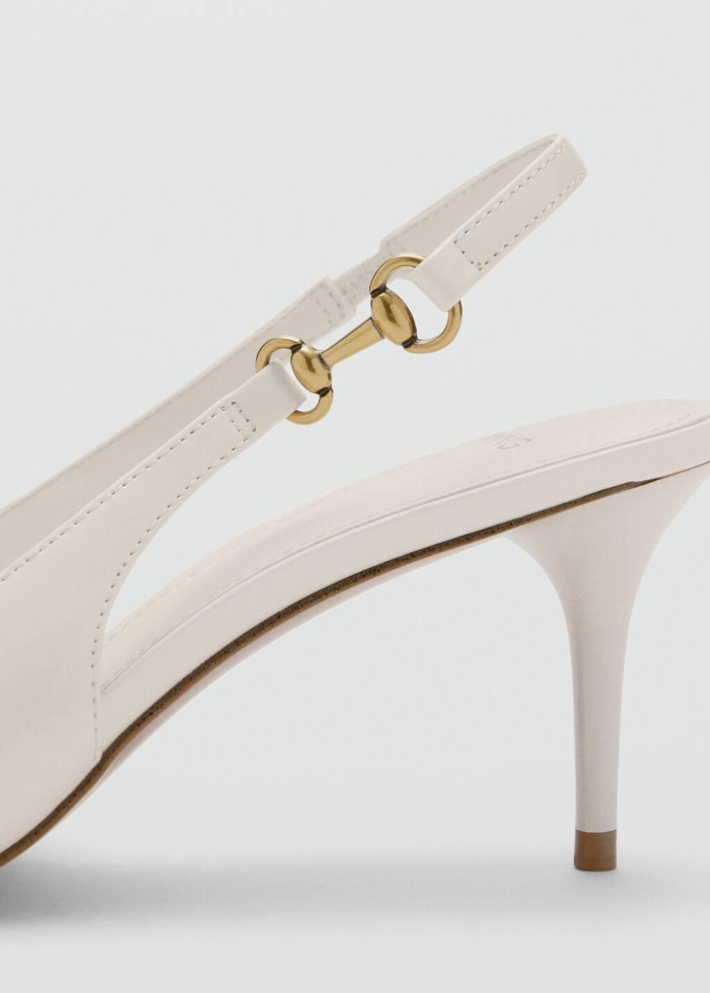 Beige Heeled Shoes With Link Detail, , large image number 1