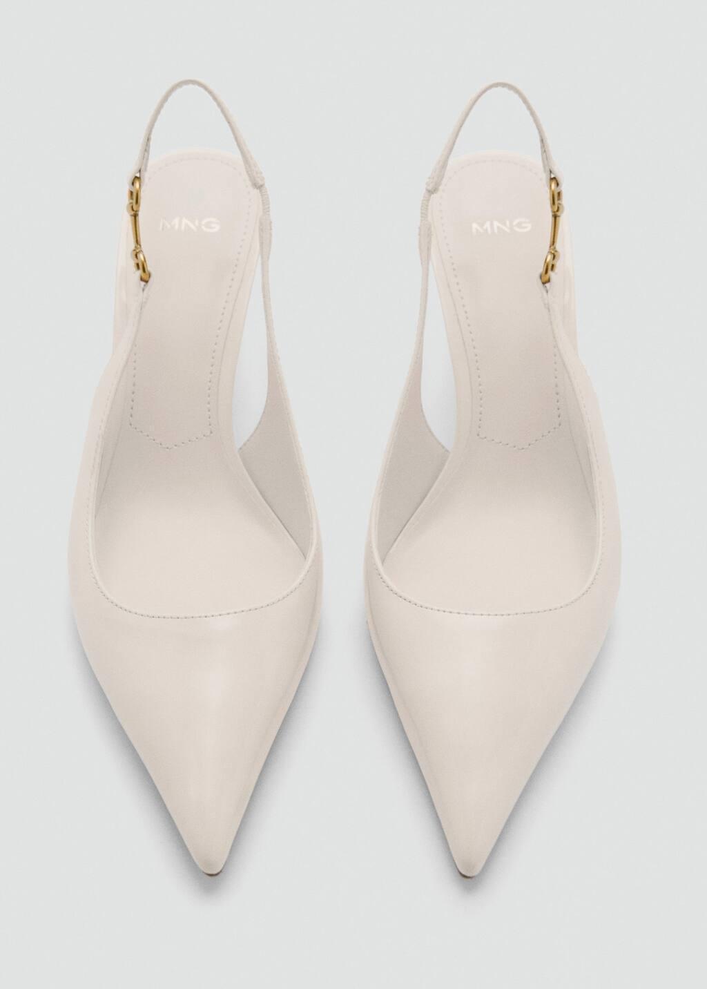 Beige Heeled Shoes With Link Detail, Light Beige, large image number 3