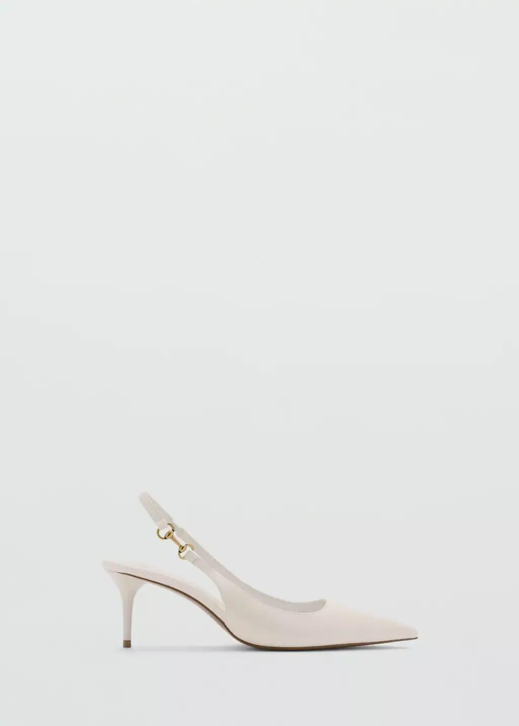 Beige Heeled Shoes With Link Detail, , large image number 4