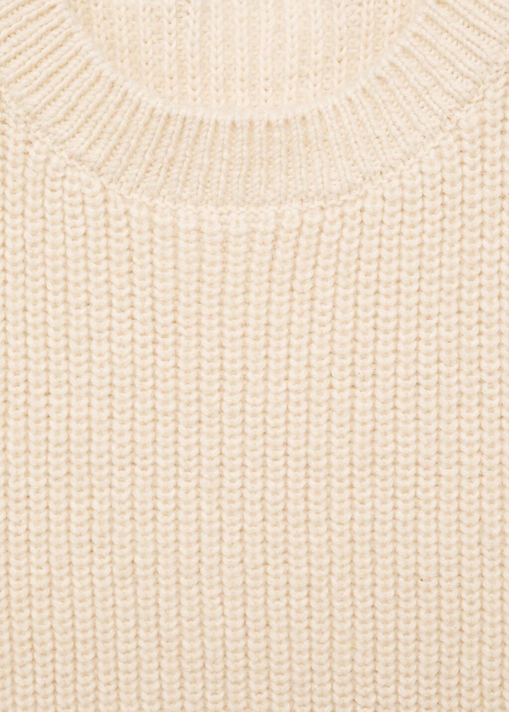 Beige Ribbed Wool-Blend Top, , large image number 5
