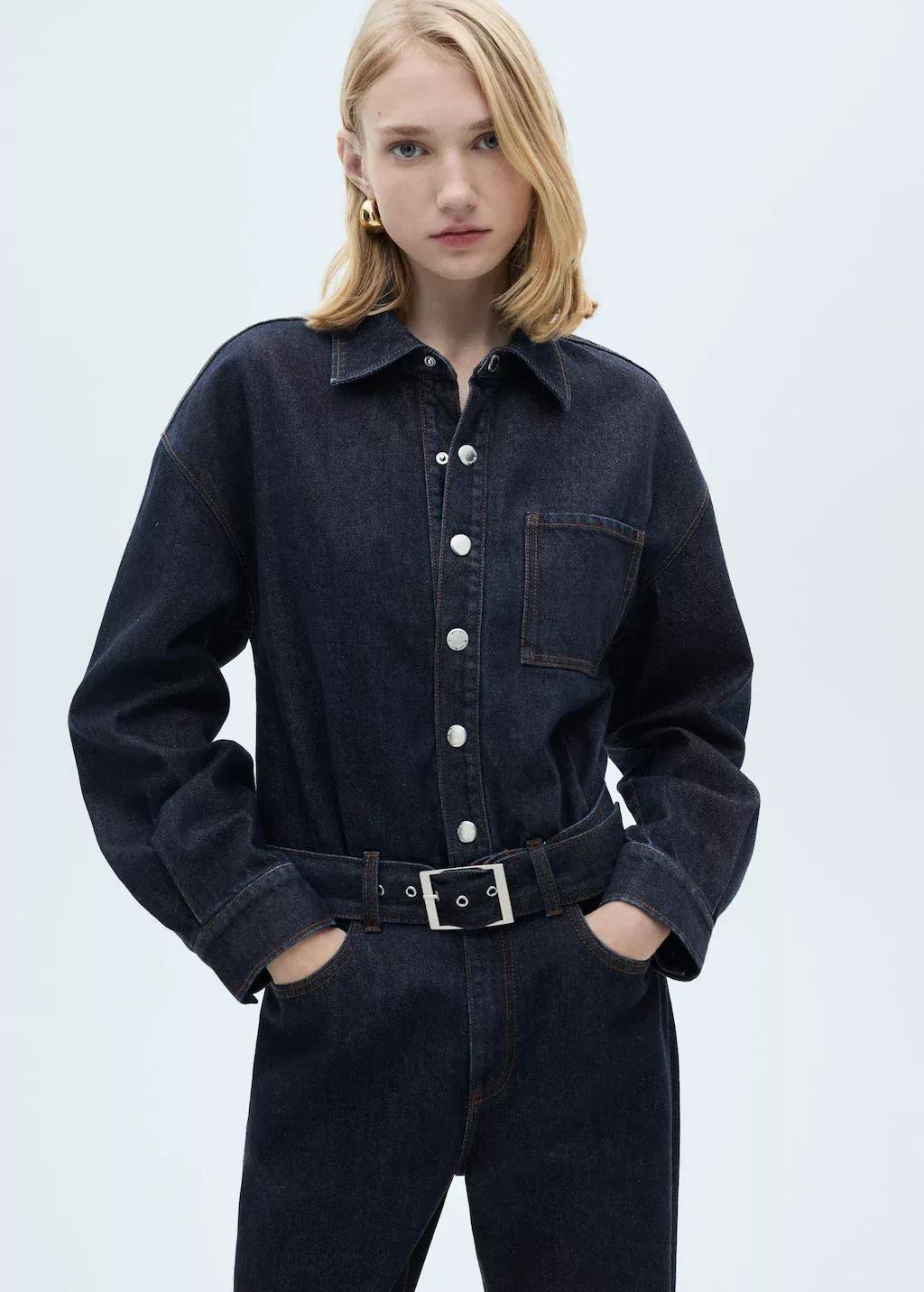 Blue Denim Jumpsuit Belt, , medium